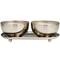 Jasmine Scented 2-Wick Candles in Silver Bowls Set